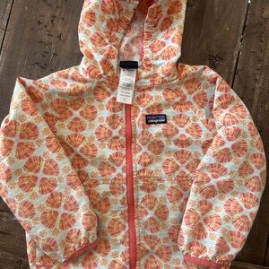 Patagonia Kids Hooded Baggies Jacket - Coral Floral Print w